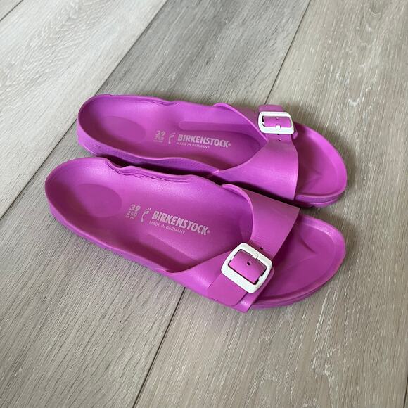 Birkenstock 'Madrid' EVA Women's 8 Buckle Slide Comfort Sandal Hot Pink Purple - Picture 9 of 9